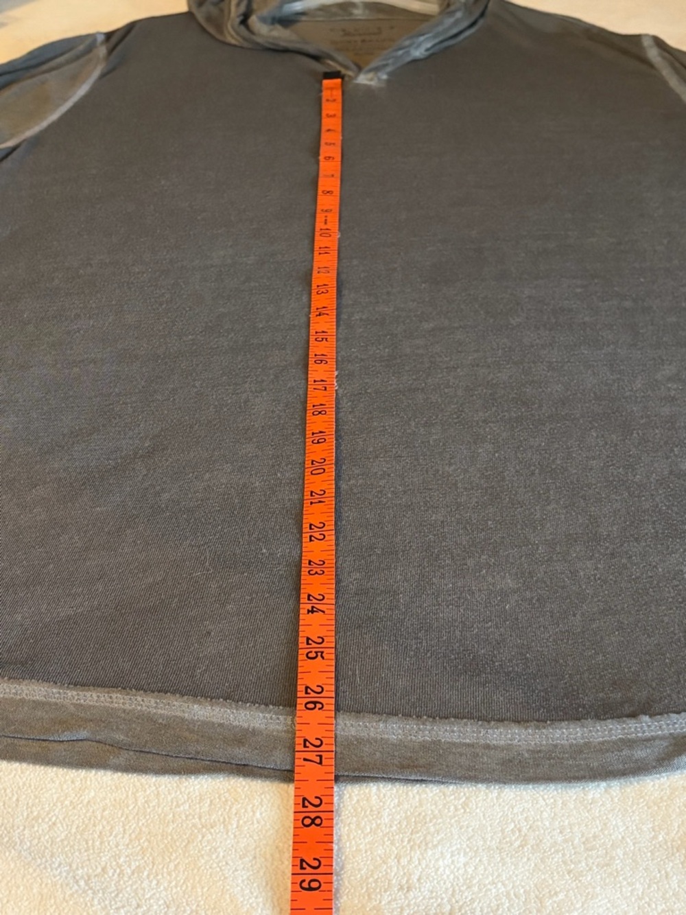 Lucky Brand Venice Burnout Lightweight Hooded Long-Sleeve Shirt - Charcoal Gray - Picture 8 of 8